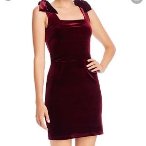 Velvet Bow-Detail Mini Dress
